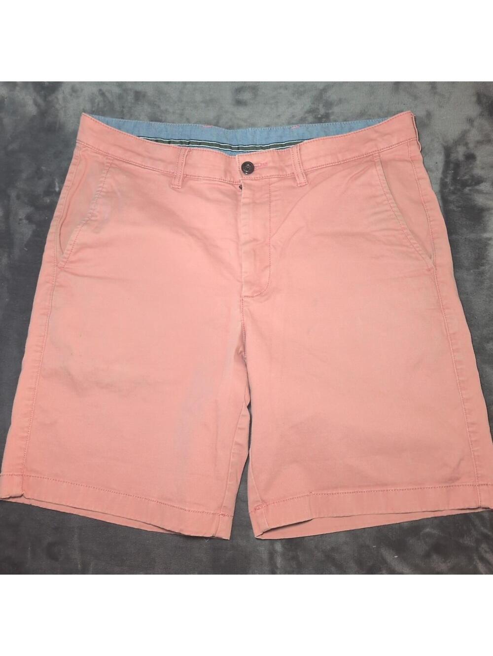LL Bean Shorts Mens 34 Salmon Lakewashed 9" Inseam Chino Juniper Casual Preppy